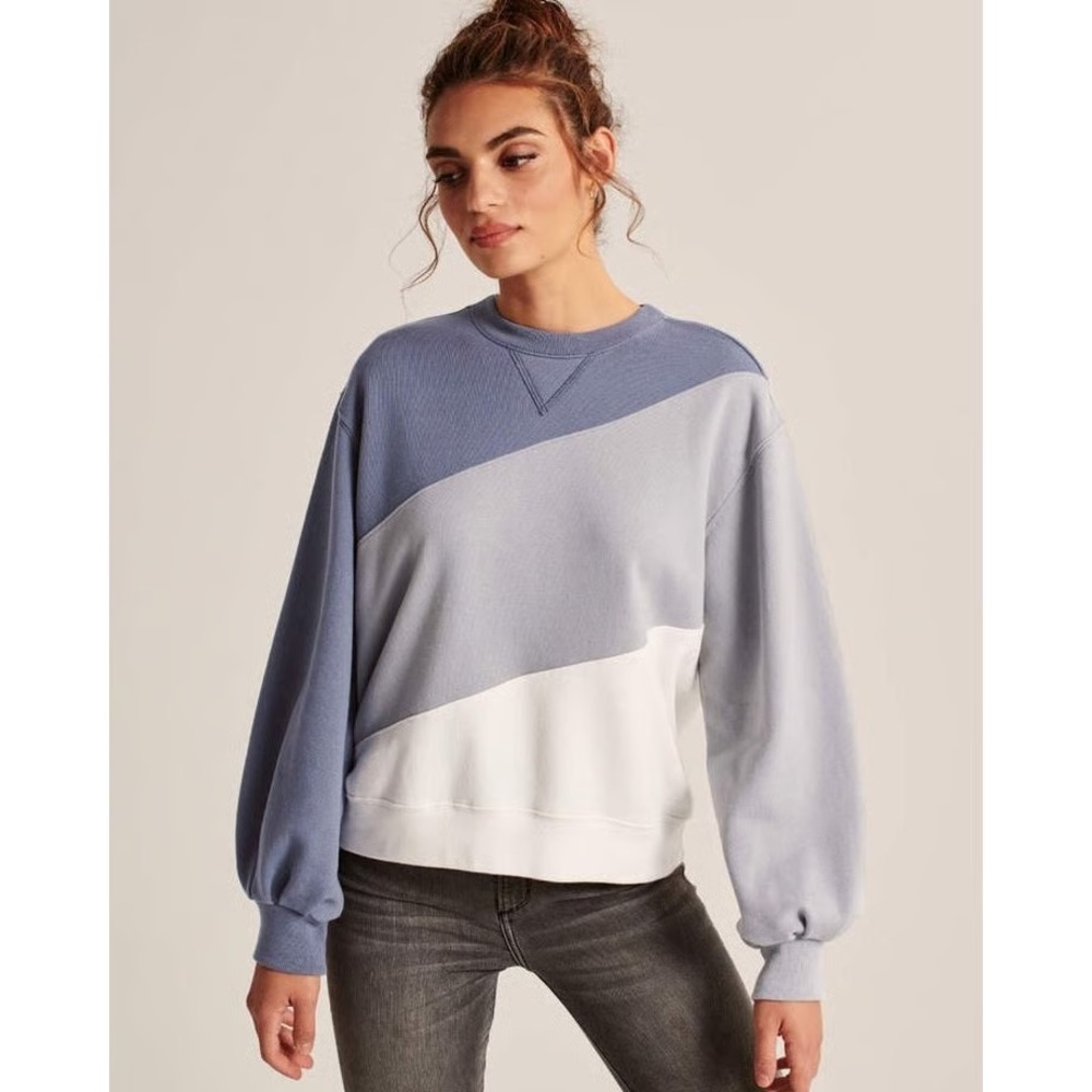 Abercrombie & Fitch Women's Crew Neck Color Block Sweatshirt